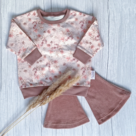 Dolman Sweater Botanical Flower Pink