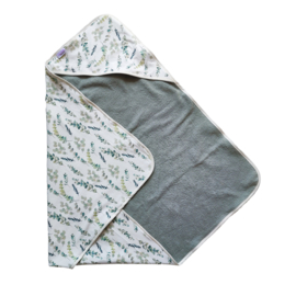 Omslagdoek Tricot Eucalyptus/Katoen Fleece Donkermint