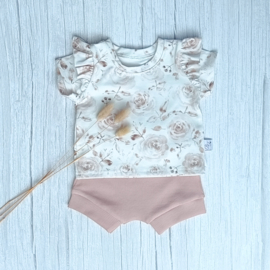 Ruffle T-Shirt Rozen Beige