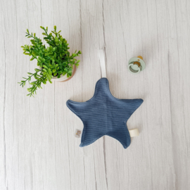 Speendoekje Ster Walvis&Walvis Baby & Ottoman Rib Jersey Donker Jeansblauw