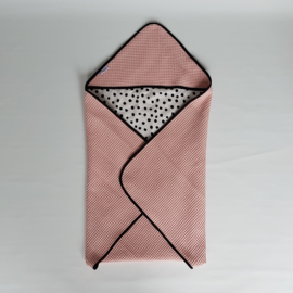 Omslagdoek Tricot Painted Dots/Wafel Nude Roze