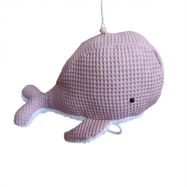 Walvis Wafel Oudroze/Katoen Teddy Wit