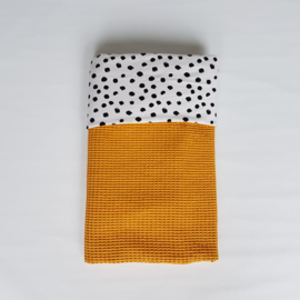 Deken Painted Dots Tricot/Wafel Okergeel