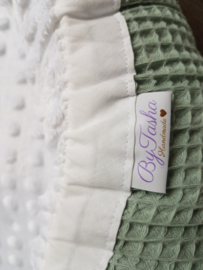 Babynestje Minky Fleece Wit/Wafel Poedermint