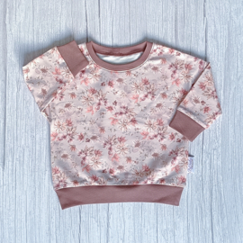 Dolman Sweater Botanical Flower Pink