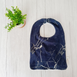Slab Marmer Donkerblauw/Badstof Wit