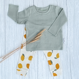Longsleeve Rib Jersey Dusty Groen