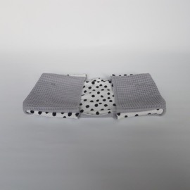 Luieretui Wafel Lichtgrijs/Painted Dots Wit/Zwart