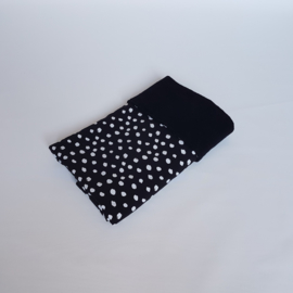 Deken Painted Dots Zwart/Wit/Katoenfleece Zwart