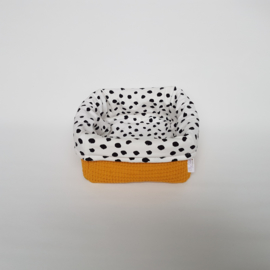 Commodemandje Tricot Painted Dots/Wafel Okergeel