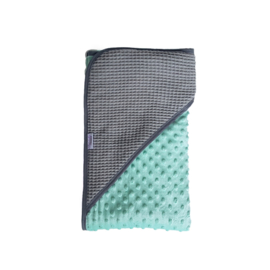 Omslagdoek Wafel Lichtgrijs/Minky Fleece Mint