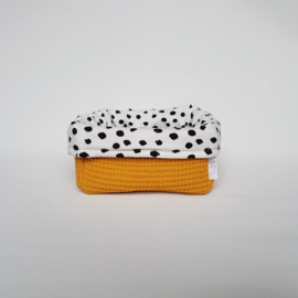 Commodemandje Tricot Painted Dots/Wafel Okergeel