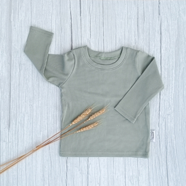 Longsleeve Rib Jersey Dusty Groen