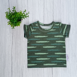 T-Shirt Krokodil Donkergroen