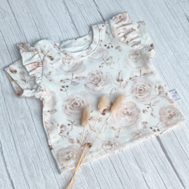 Ruffle T-Shirt Rozen Beige