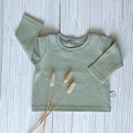 Longsleeve Wafeljersey Dusty Groen