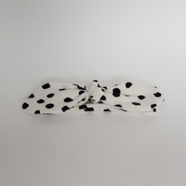 Knoop haarband Painted Dots Zwart/Wit