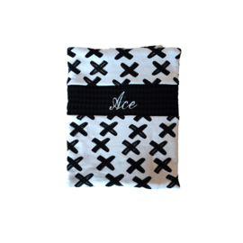 CB Hoesje Tricot Criss Cross Wit/Zwart