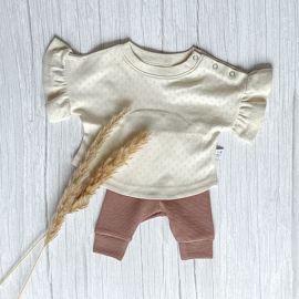 Ruffle Dolman Ajour Naturel Beige