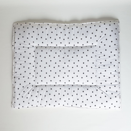 Boxkleed Dots Zwart/Wit/Katoen Teddy Ecru