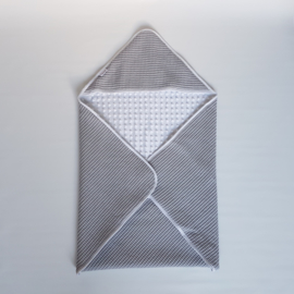 Omslagdoek Wafel Lichtgrijs/Minky Fleece Wit