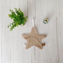 Speendoekje Ster Abstract & Badstof Donker Beige