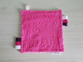 Labeldoekje Minky Fleece Roze/Badstof Fuchsia