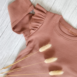 Ruffle Longsleeve Rib Jersey Kleiroze
