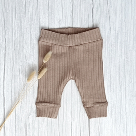 Cuffed Legging Brede Rib Jersey Taupe