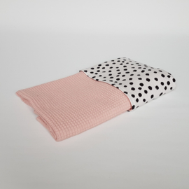 Deken Painted Dots Tricot/Wafel Nude Roze