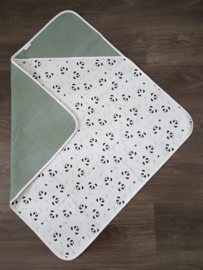 Omslagdoek Panda Mint/Wafel Oudgroen