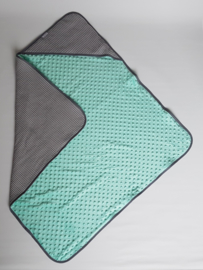 Omslagdoek Wafel Lichtgrijs/Minky Fleece Mint