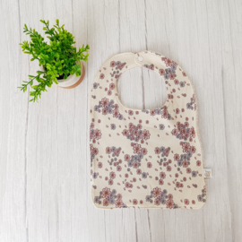 Slab Rib Jersey Bloemen Crème Paars/Badstof Licht Beige