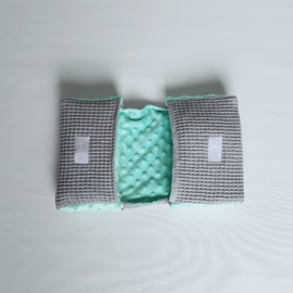 Luieretui Wafel Lichtgrijs/Minky Fleece Mint