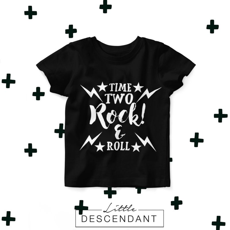 Verjaardag shirt 2 jaar- Time two rock & roll