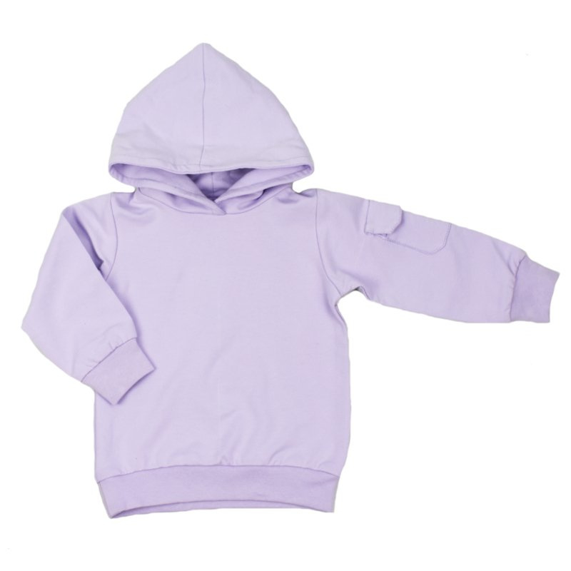 Kinder hoodie met klepzakje - Purple rose