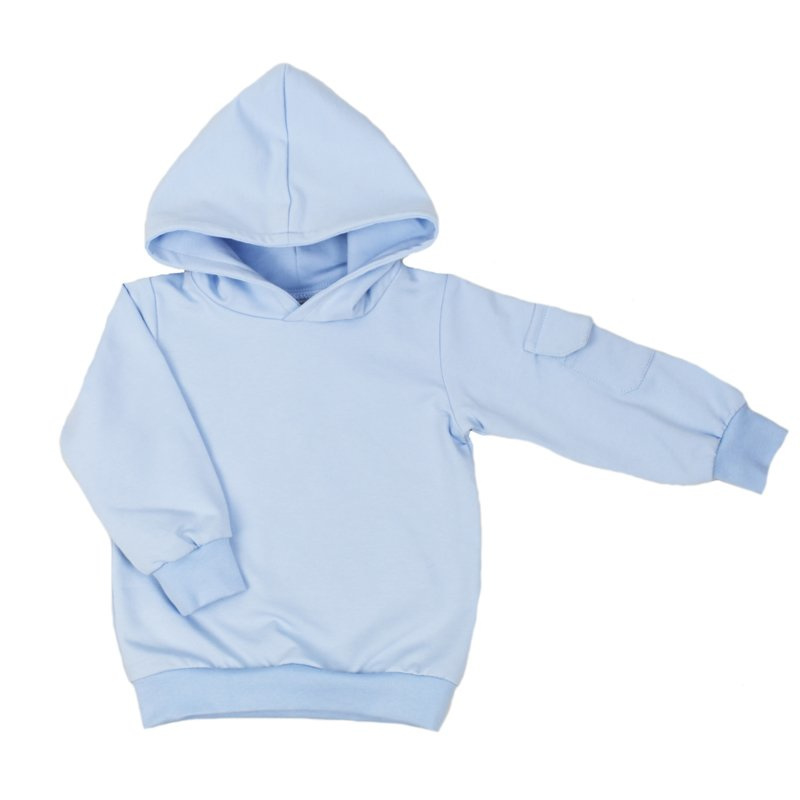 Kinder hoodie met klepzakje - Powder Blue