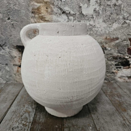 Pors kruik aardewerk wit 29x31cm