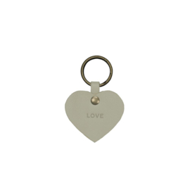 Hart sleutelhanger leer - love
