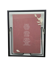 Zwart metalen lijst A4 met kerstgedicht