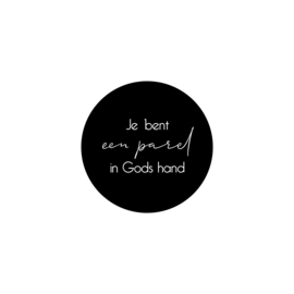 Onderzetter - Parel in Gods hand / zwart - Studio Stien