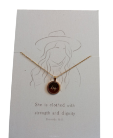 Stalen ketting - love - op kaart
