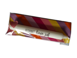 Kaars met tekst "Bedankt lieve juf"