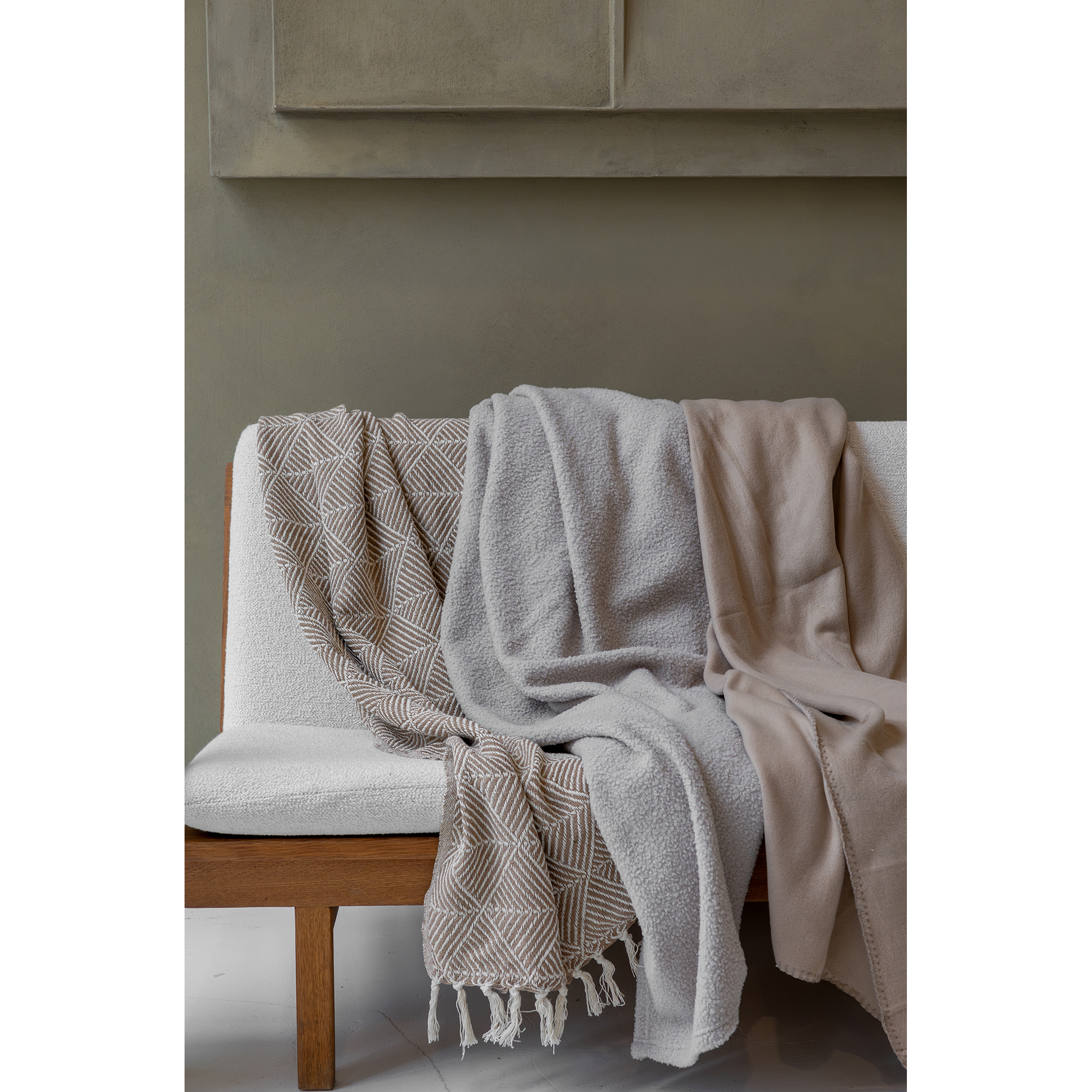 Basic Recycled Cotton Plaid Beige