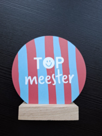 Minicirkel top meester in eikenblokje