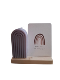 Houten plankje met kaars en kaart - 2 varianten