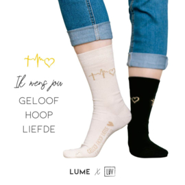Lume sokken - geloof, hoop, liefde