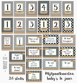 Mijlpaalkaarten - zwart/wit