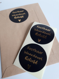 Sluitsticker - 'Kostbaar Waardevol Geliefd'