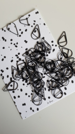 Paperclips druppel - zwart 50 st.